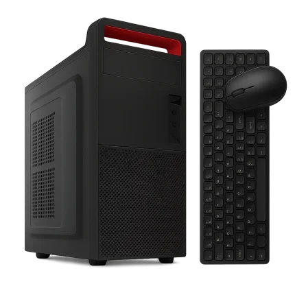 Системный блок HUANANZHI SIMPLE (Intel i5 3470, 16 ГБ DDR3, SSD 512 ГБ) — компактный ПК для офиса и дома на темном столе