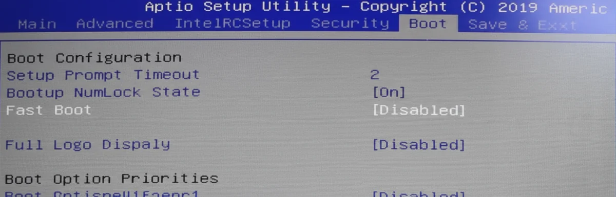 Настройка Fast Boot