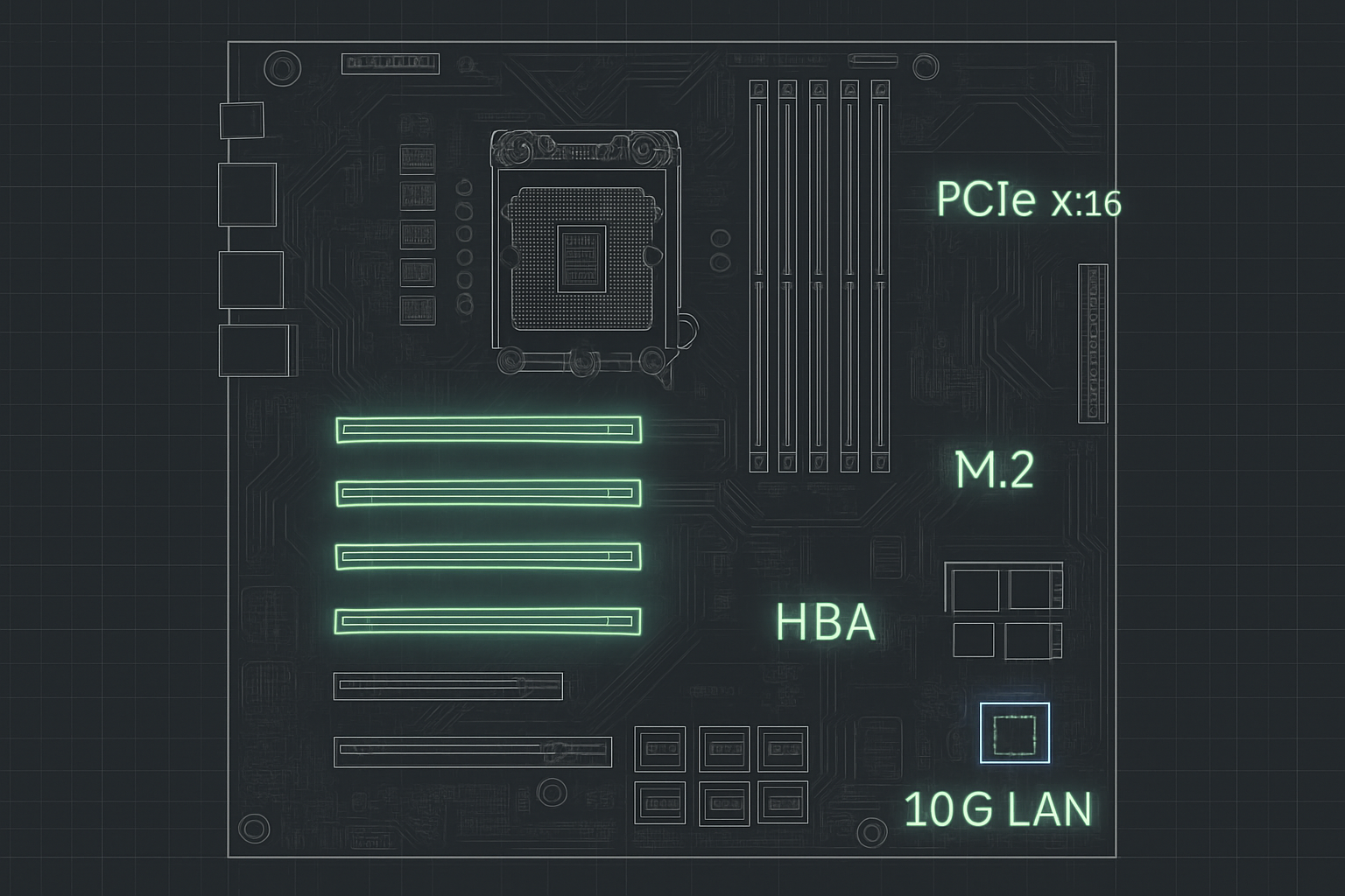 Ошибка №1. Смотреть на чипсет и сокет, но не считать PCIe-линии и реальные слоты