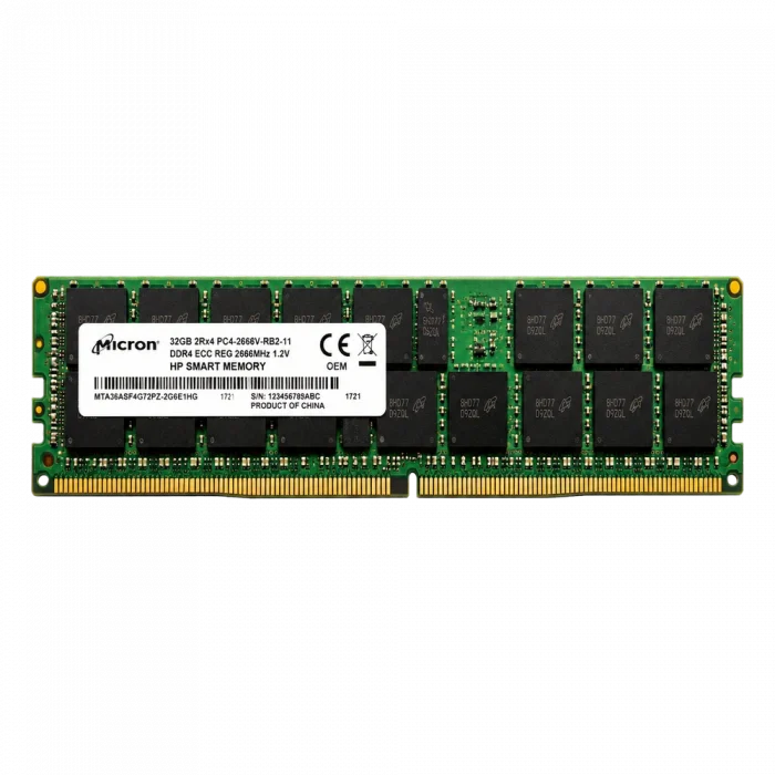 Оперативная память серверная 32GB DDR4 ECC REG MICRON 2666 MHz 2Rx4 HP SMART MEMORY RDIMM OEM
