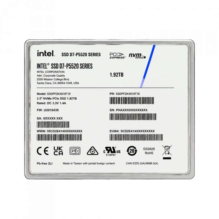 SSD U.2 Intel D7 P5520 1,92 TB новый