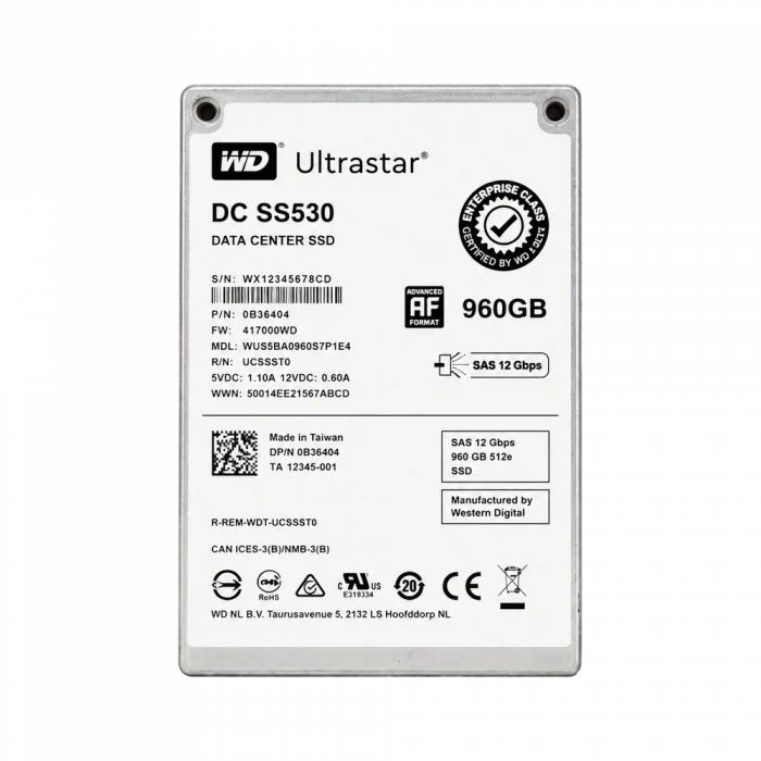 SSD SAS 960 ГБ WD (ресурс 100%)