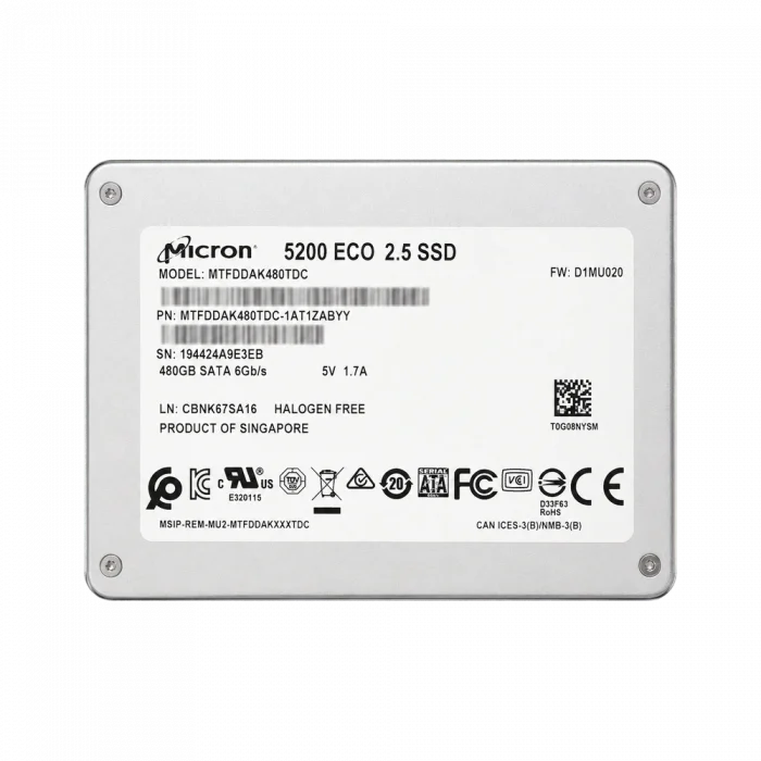 SSD 480GB MICRON 5200 SATA 90%