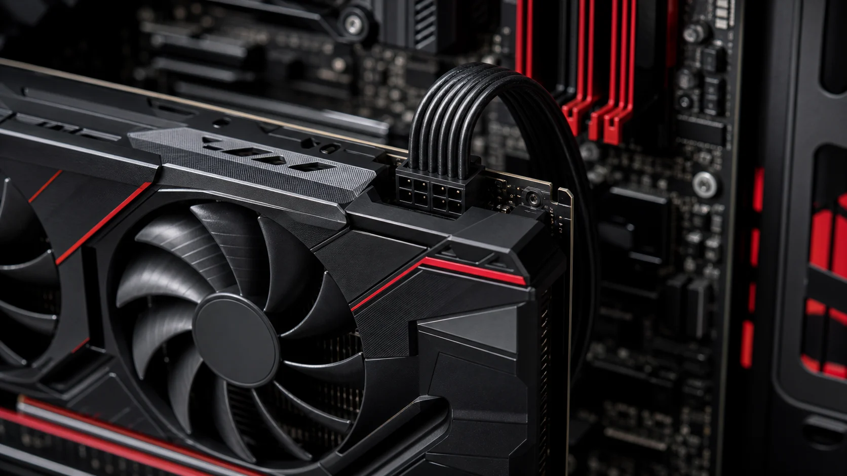 Разъём питания видеокарты и установка GPU в компьютер