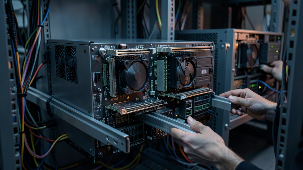 Двухсокетный сервер в стойке: два CPU, память, райзеры и кабели