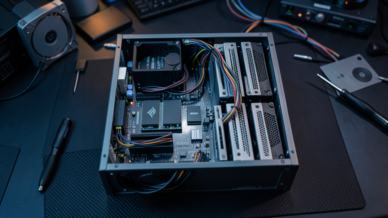 NVMe-накопители и жёсткие диски в рабочей станции под рендер-проекты