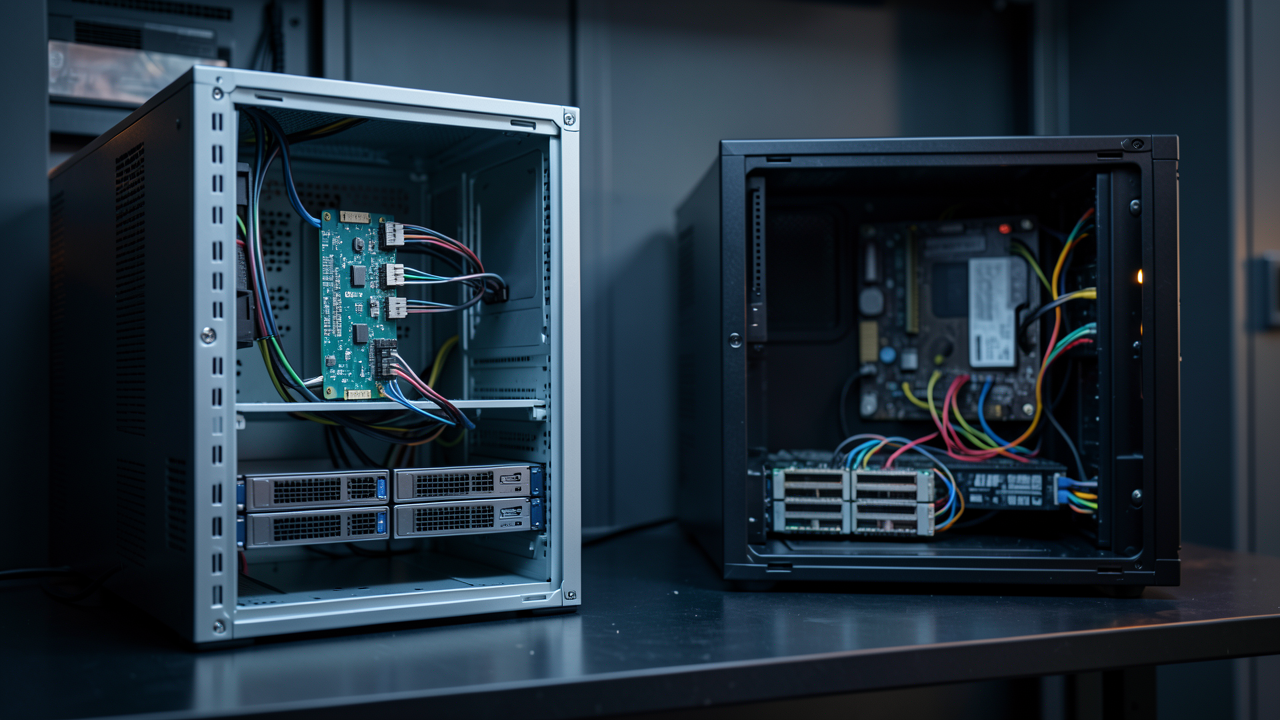 Сервер с аппаратным RAID-контроллером и ПК с программным RAID для сравнения