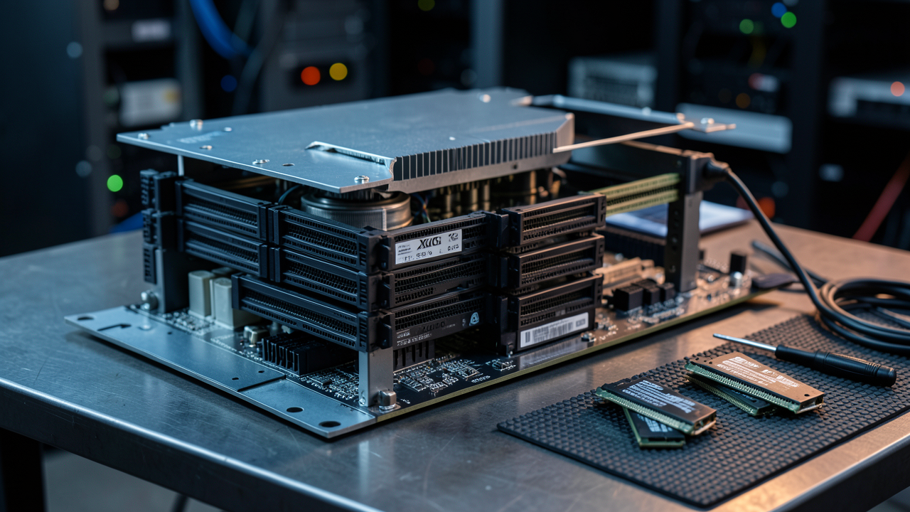 Б/у сервер Xeon с модулями ECC REG на верстаке